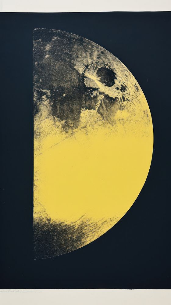 Realistic moon yellow space astronomy.