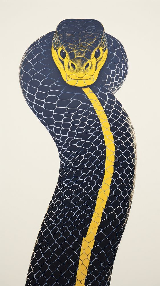 Snake yellow pattern drawing.