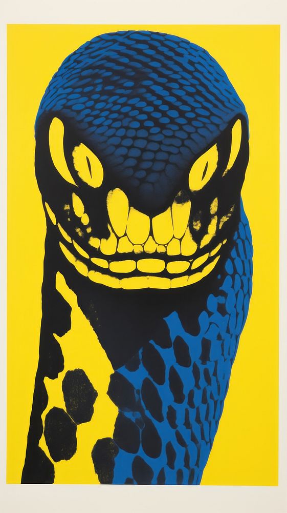 Snake yellow blue representation.