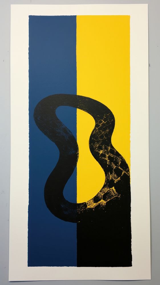 Snake symbol yellow art.