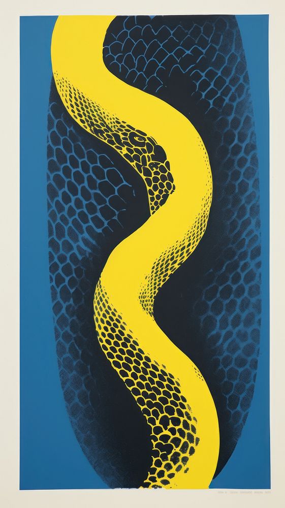 Snake graphics poster yellow.