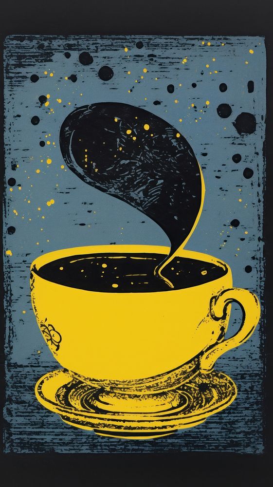 Tea saucer coffee yellow.