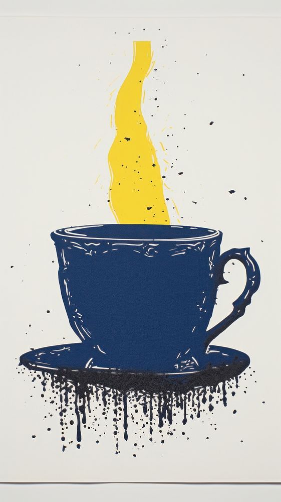 Tea painting coffee yellow.