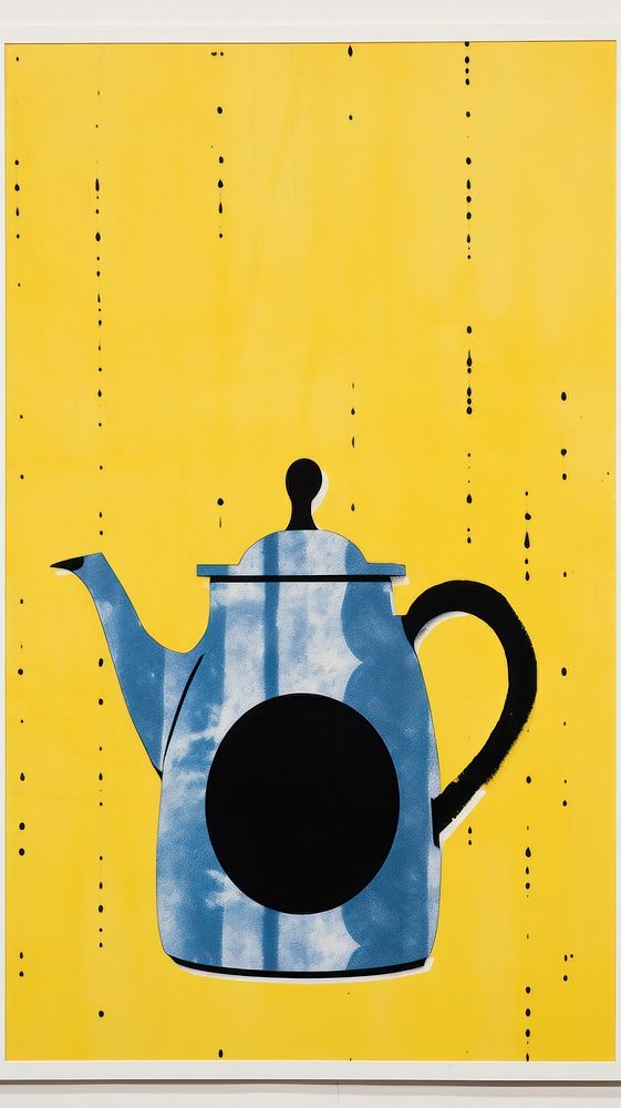 Tea pot teapot yellow wall.