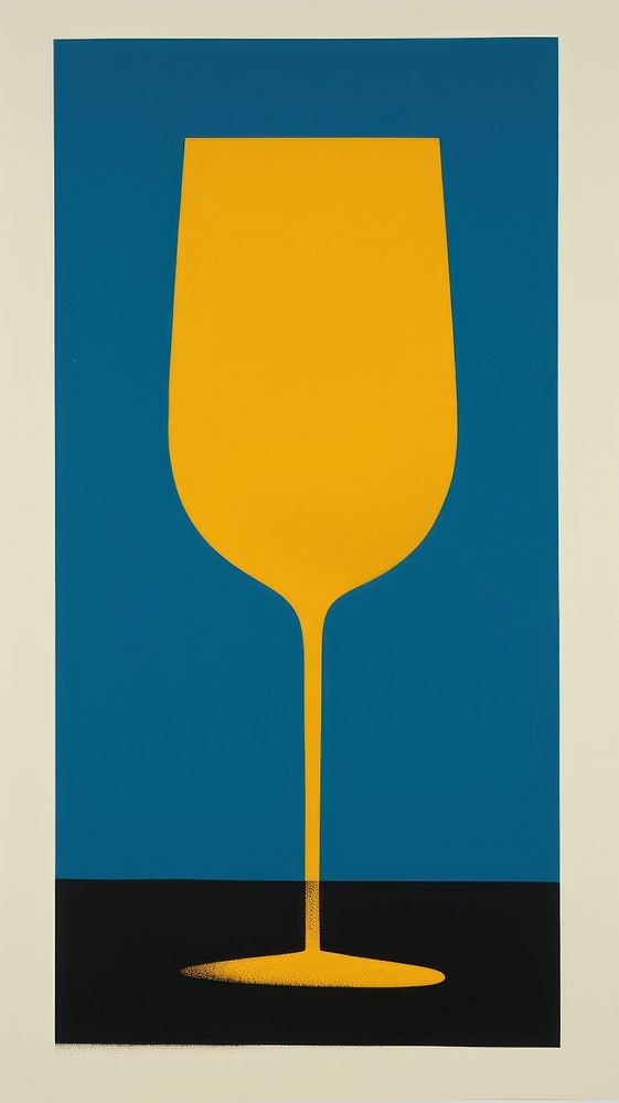 Wine painting yellow glass.