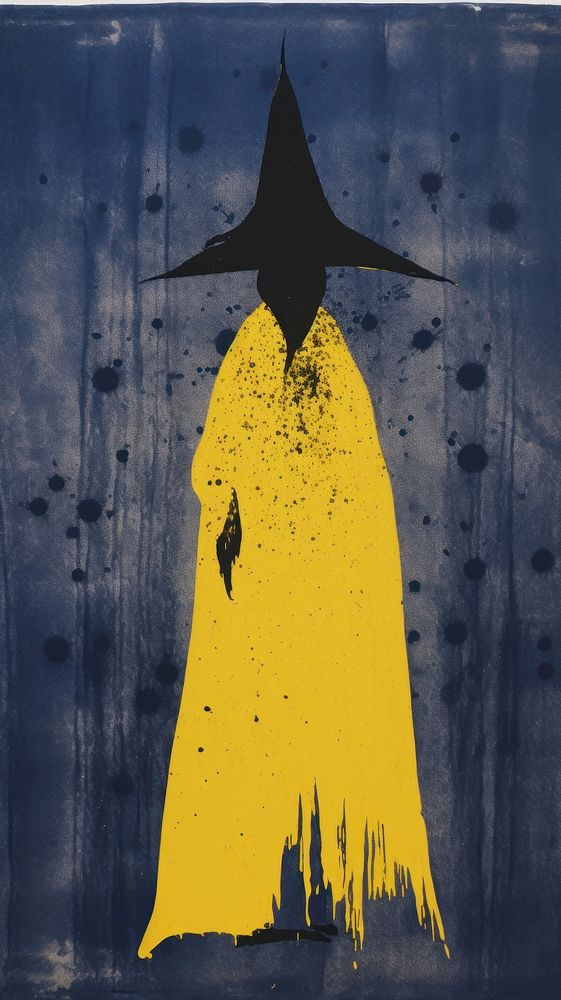Witch yellow blue splattered.
