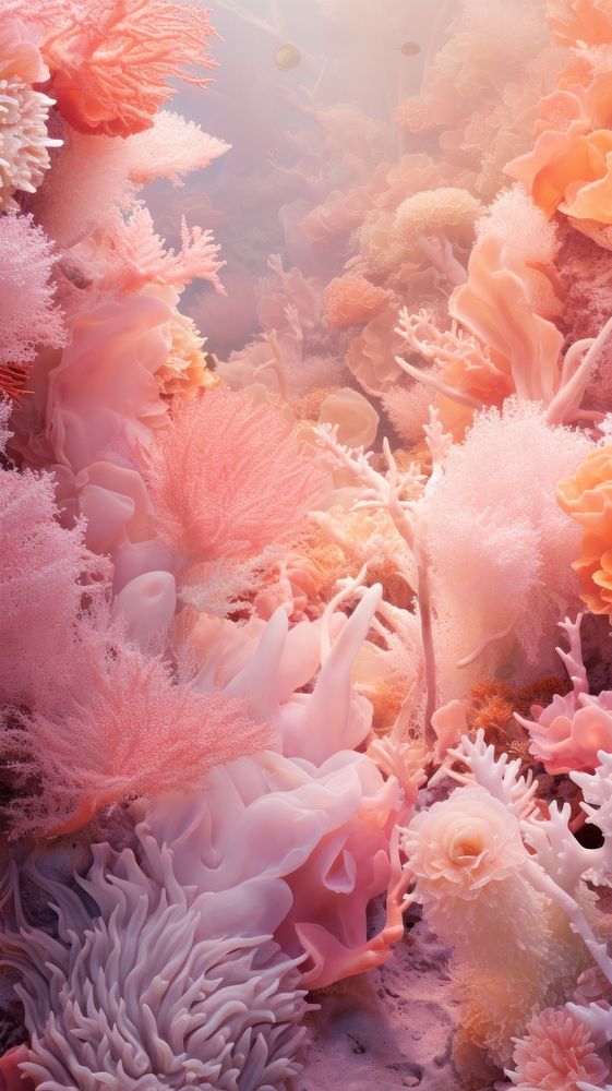 Pastel pink underwater nature reef.