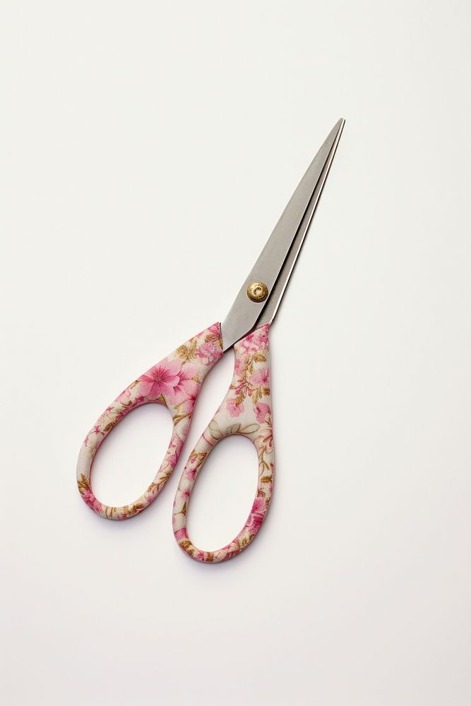 Fabric scissors white background weaponry shears.