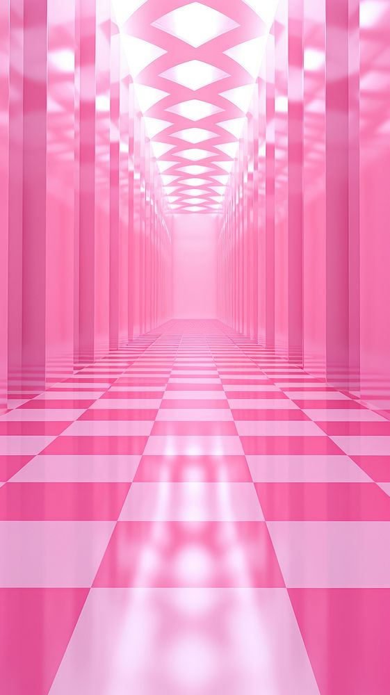 Pink architecture corridor flooring.