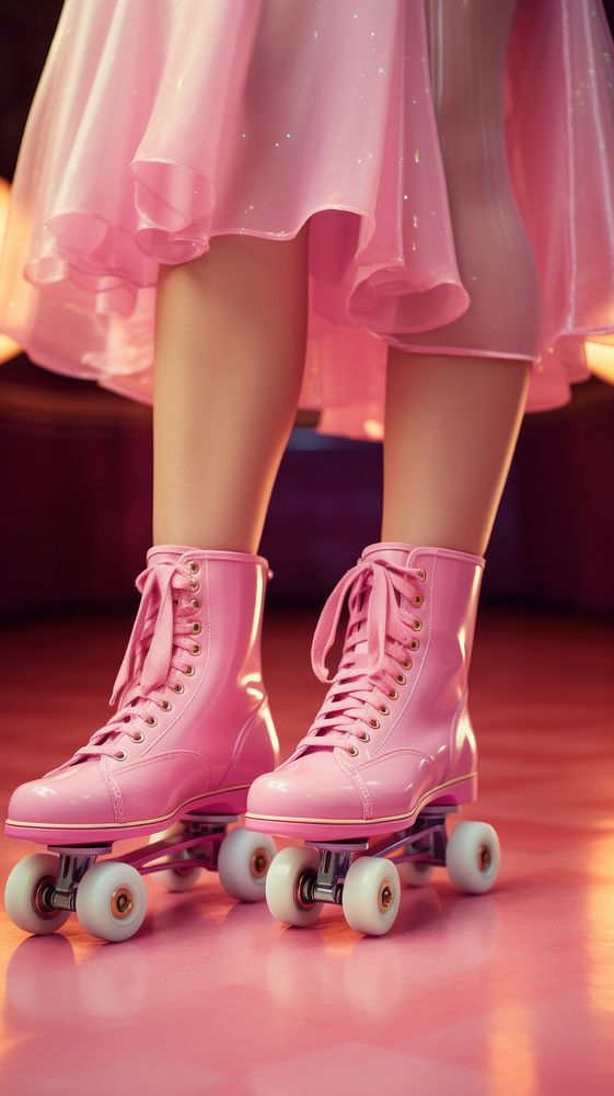 Pink footwear skating sports.