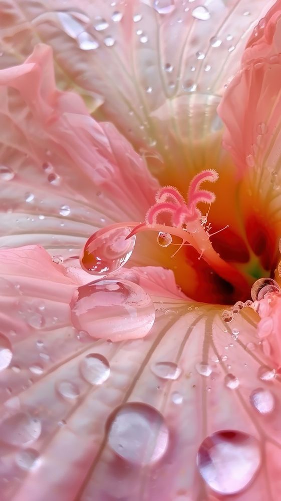 Water droplet on wedding flower petal plant leaf.