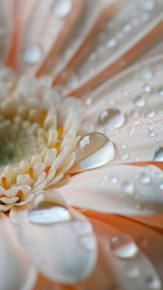 Water droplet on wedding flower petal plant dew.