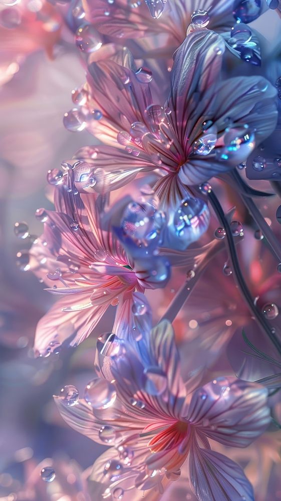 Water droplets on bouquet flower nature petal.