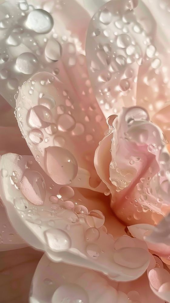 Water droplets on magnolia flower petal plant.