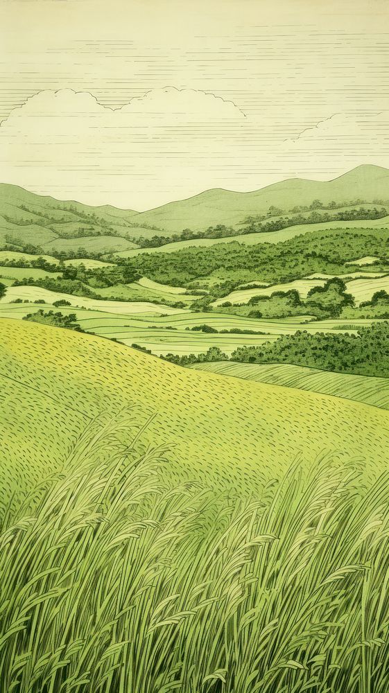 Illustration of grass field agriculture landscape grassland.