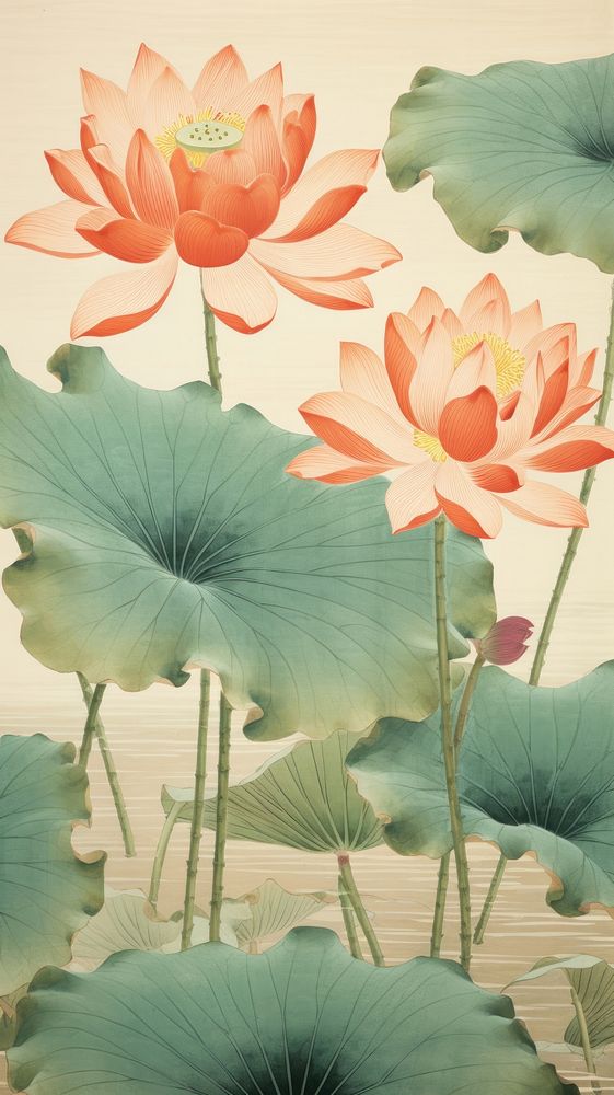 PNG Illustration of lotus flowers pattern plant petal.