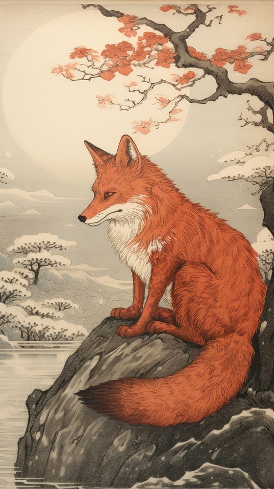 Illustration of red fox animal mammal creativity.