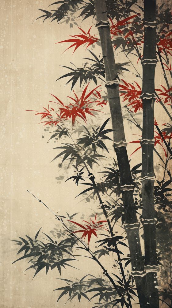Illustration of bamboo plant tree leaf.