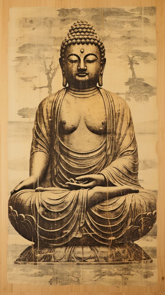 Illustration of buddha art representation spirituality.