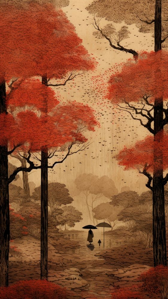 PNG Illustration of autumn plant tree art.