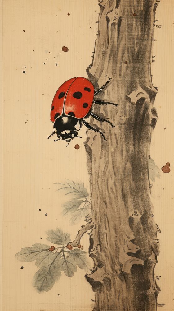 Illustration of ladybug animal insect wood.