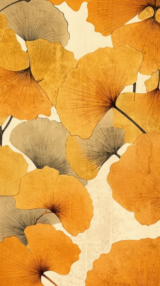 Illustration of ginko leaves texture plant petal.