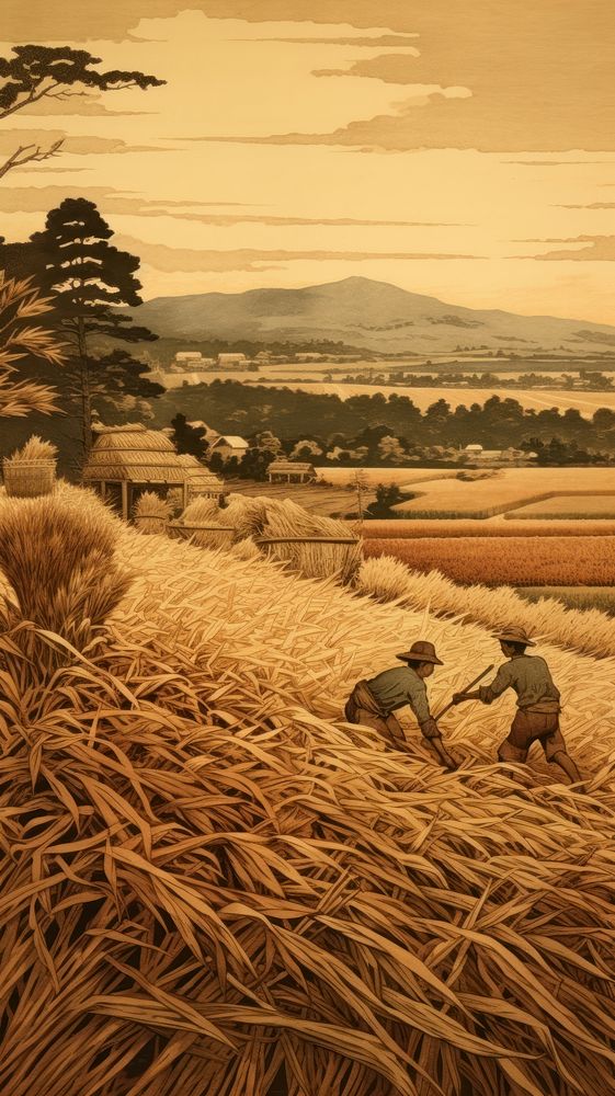 Illustration of harvest agriculture outdoors nature.