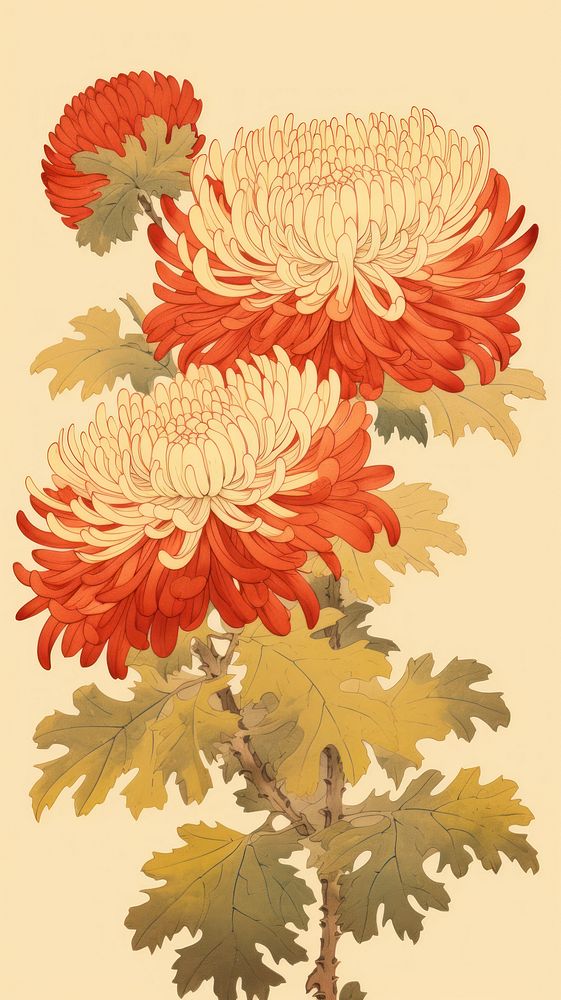 Illustration of chrysanthemum chrysanths pattern flower.