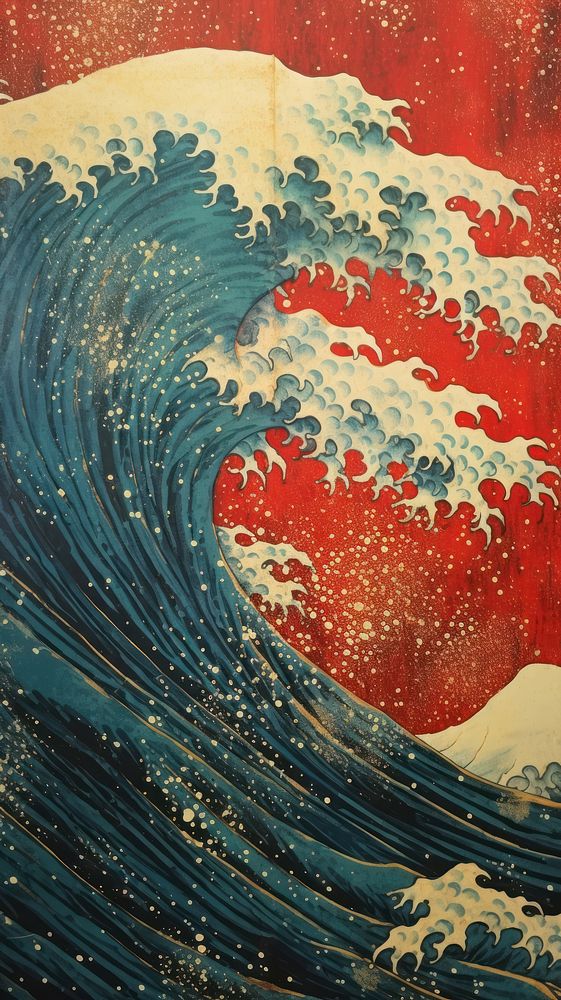 Illustration of wave painting nature ocean.