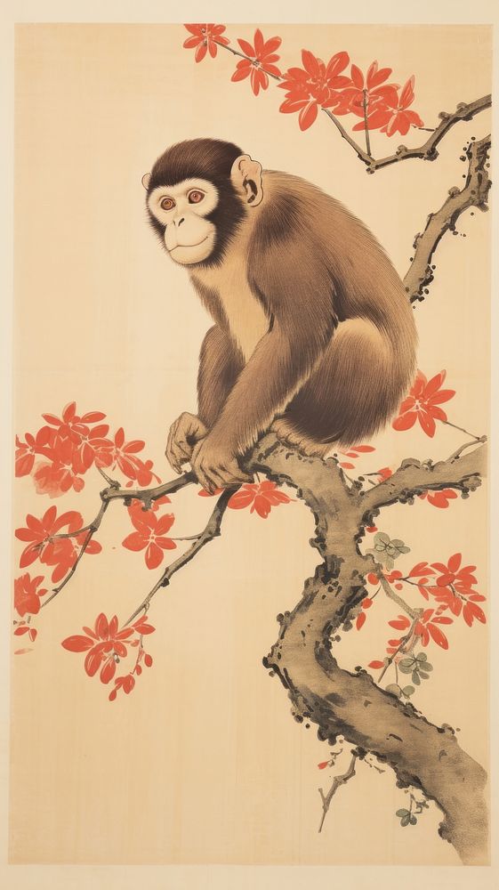 Illustration of monkey wildlife painting animal.