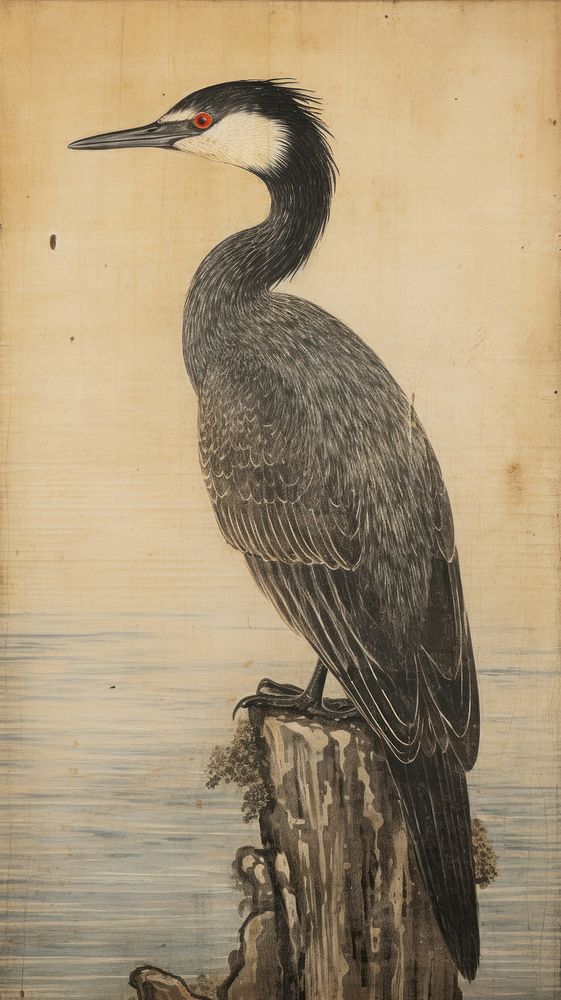 Illustration of cormorant animal bird beak.
