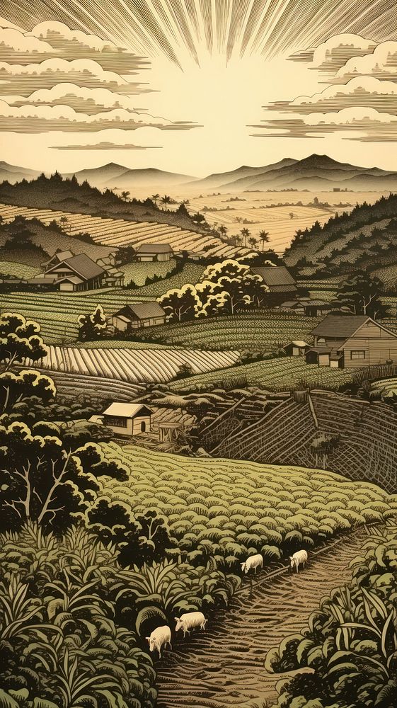 Illustration of agriculture outdoors nature field.