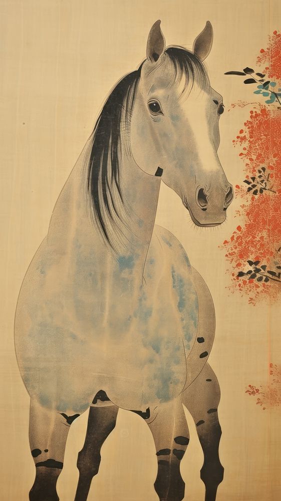 Illustration of horse stallion painting drawing.
