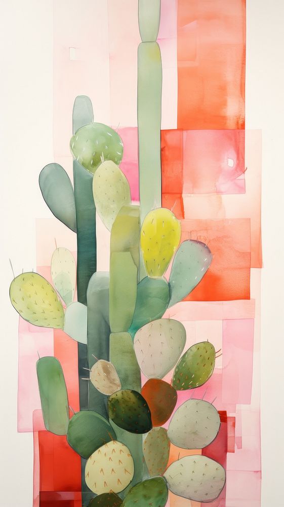 Cactus plant creativity painting.