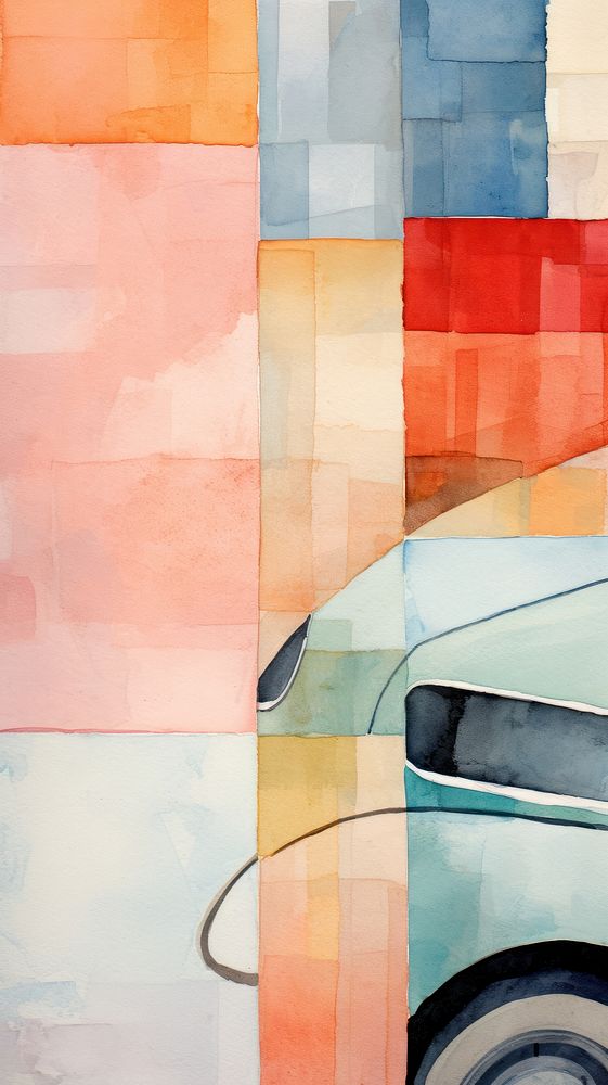 Car painting abstract collage.