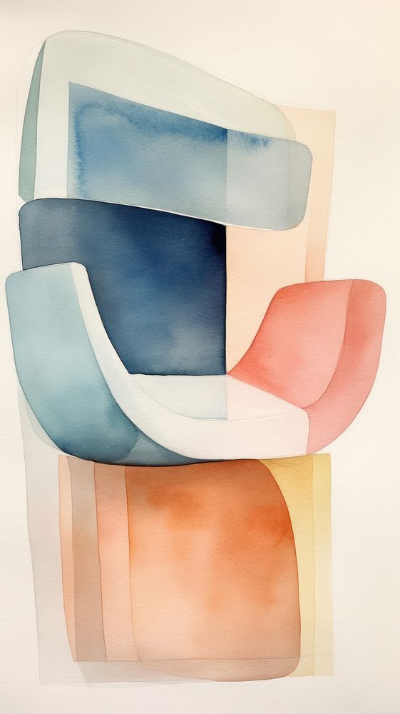 Chair abstract painting collage.