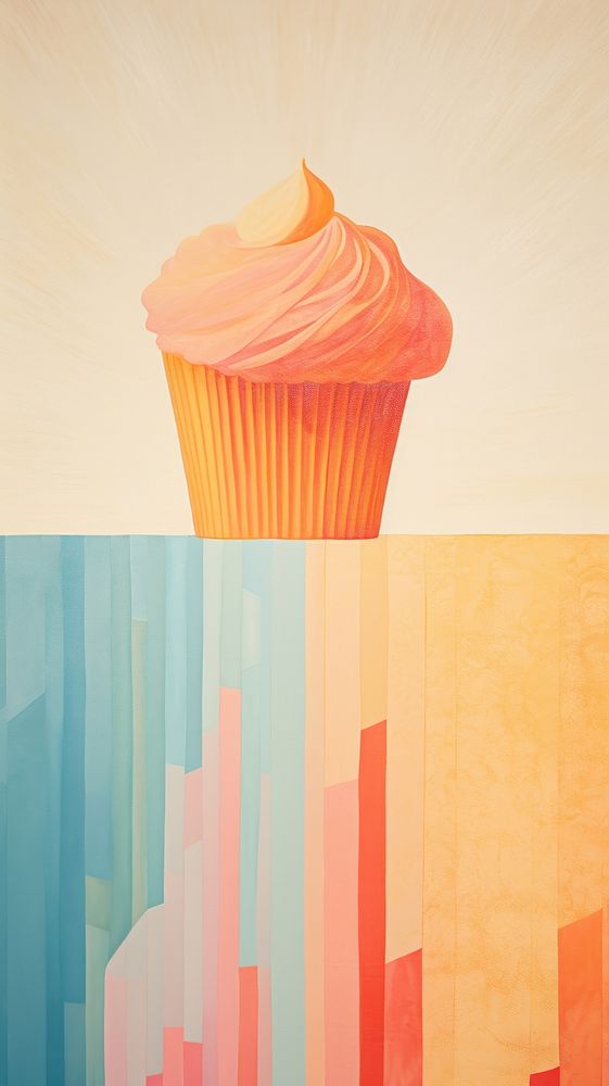 Cupcake abstract painting dessert.