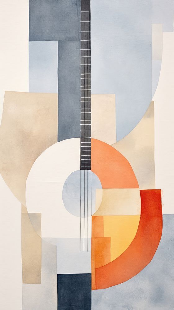 Guitar painting abstract art.