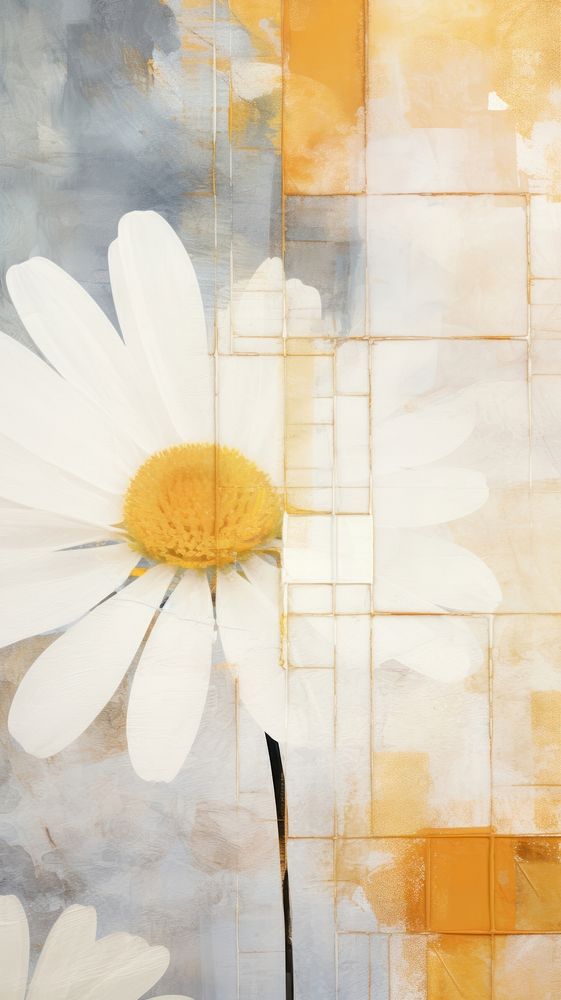 Daisy abstract painting flower.