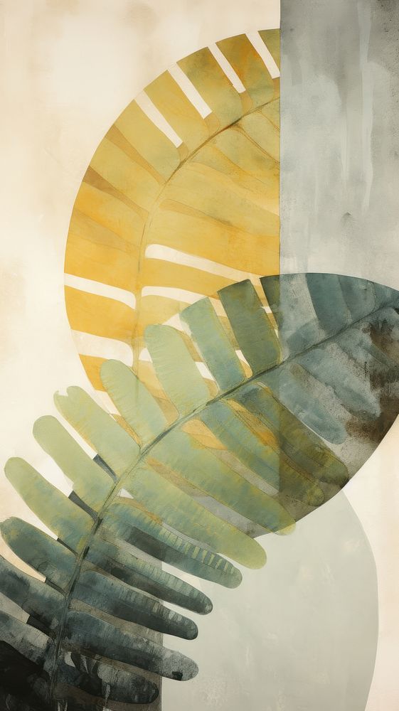 Fern abstract painting leaf.