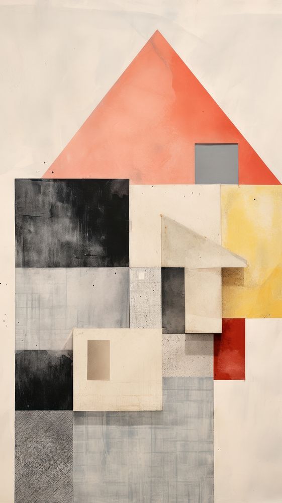 House abstract painting collage.