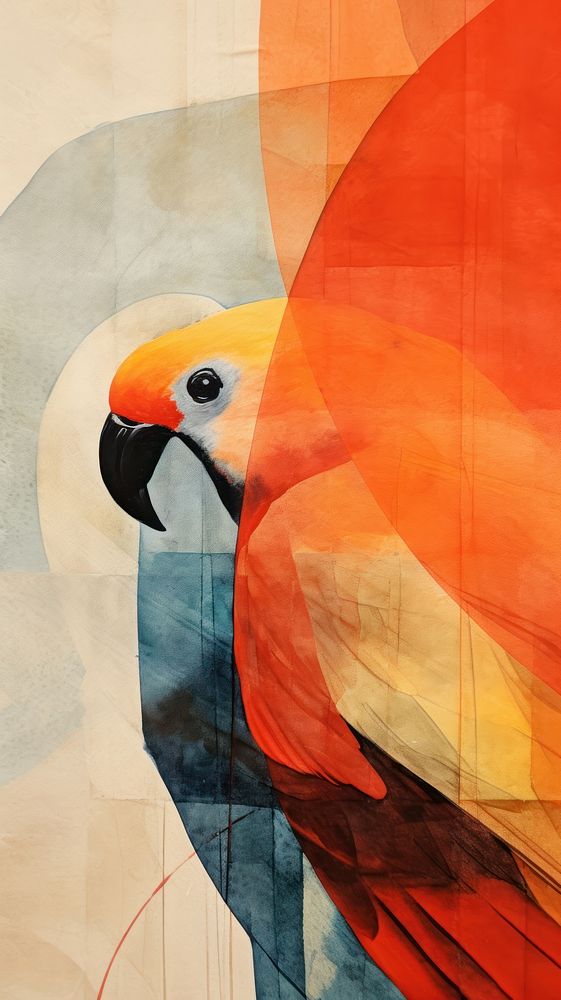 Parrot painting animal bird.