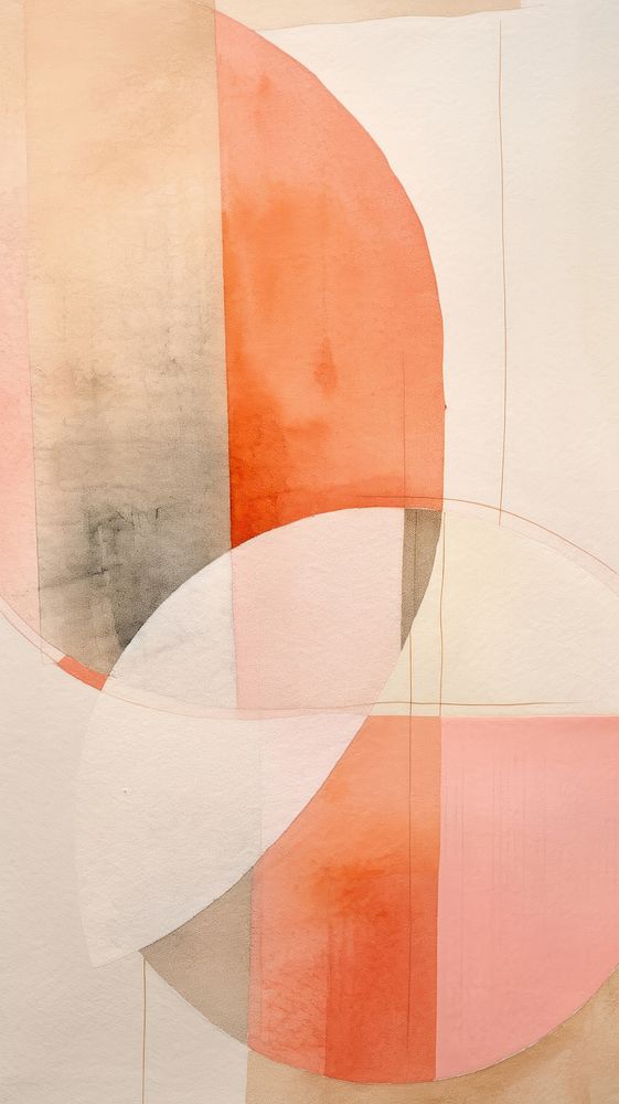 Peach abstract painting shape.