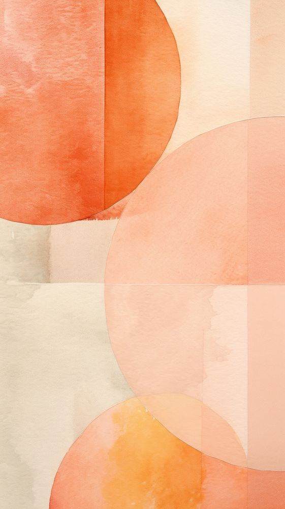 Peach abstract painting collage.