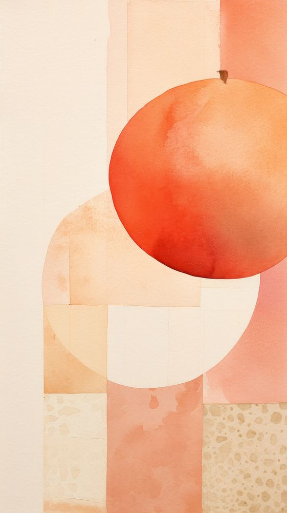 Peach painting collage art.