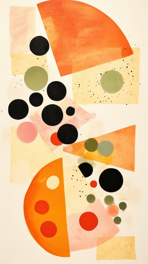Pizza abstract painting palette.