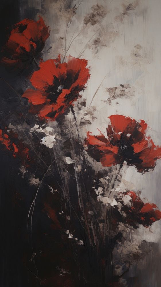 Poppy flower wallpaper art painting | Premium Photo Illustration - rawpixel