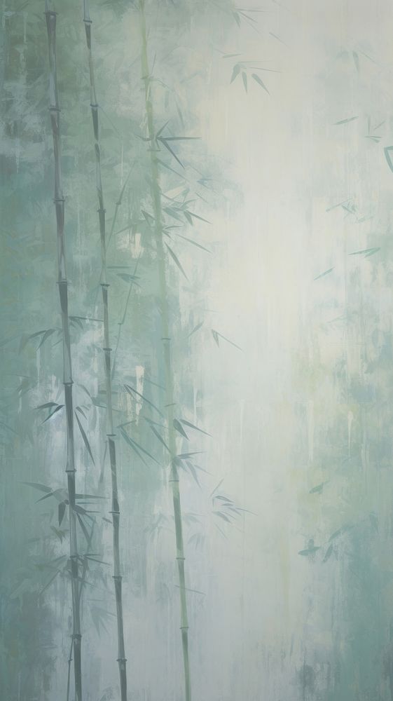 Acrylic paint of bamboo forest nature plant wall.