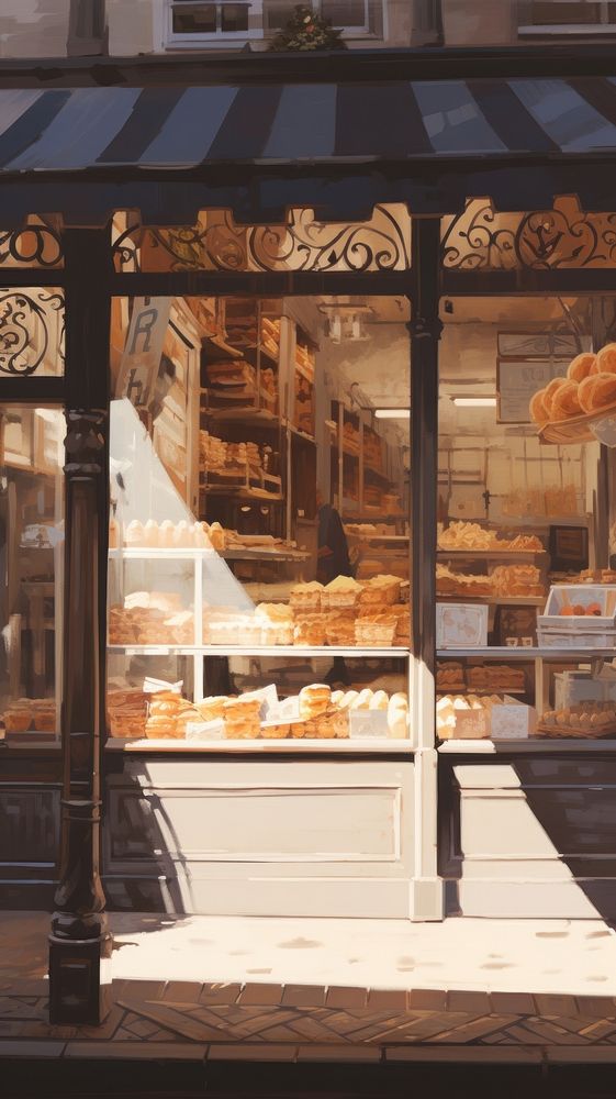 Acrylic paint of Bakery bakery bread food.