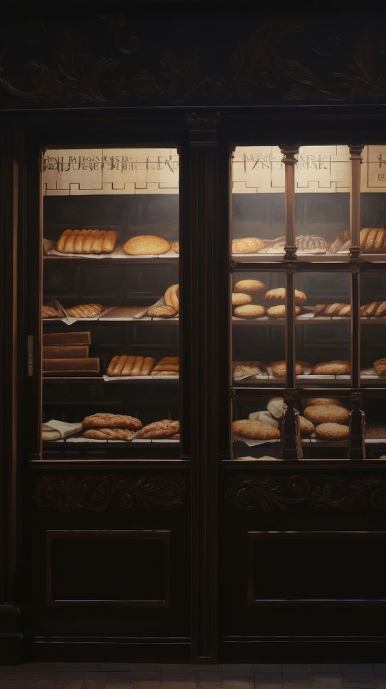 Acrylic paint of Bakery bakery bread food.